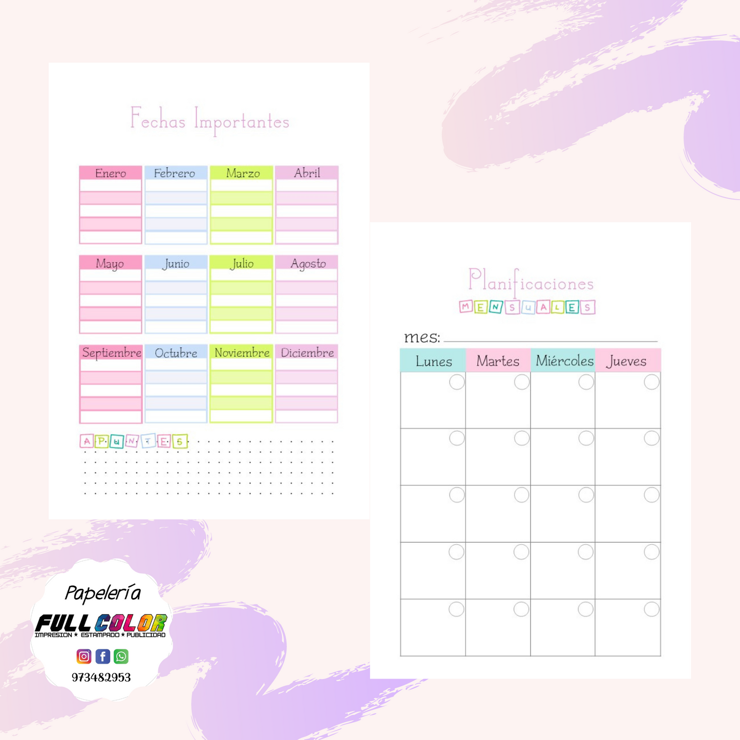 Agenda Prenatal Pastel