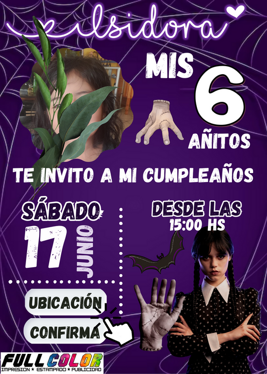 Invitación virtual con botones de confirmación Merlina