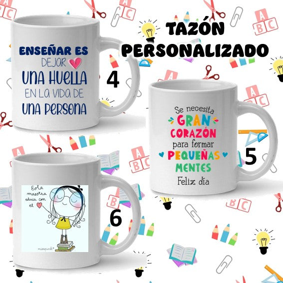 Tazón personalizado día del profesor/a