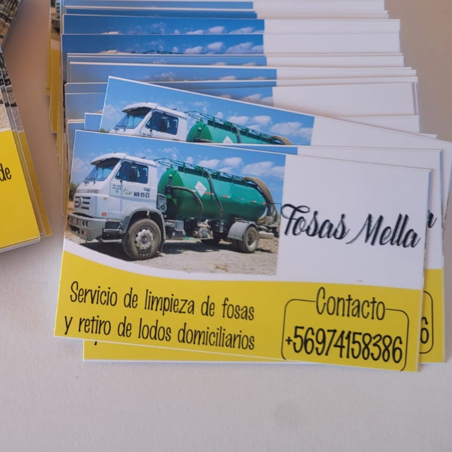 Tarjetas de presentación 200gs "Especial para taxistas"