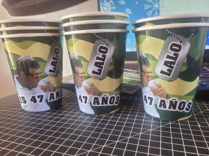 6 Vasos personalizados de carton